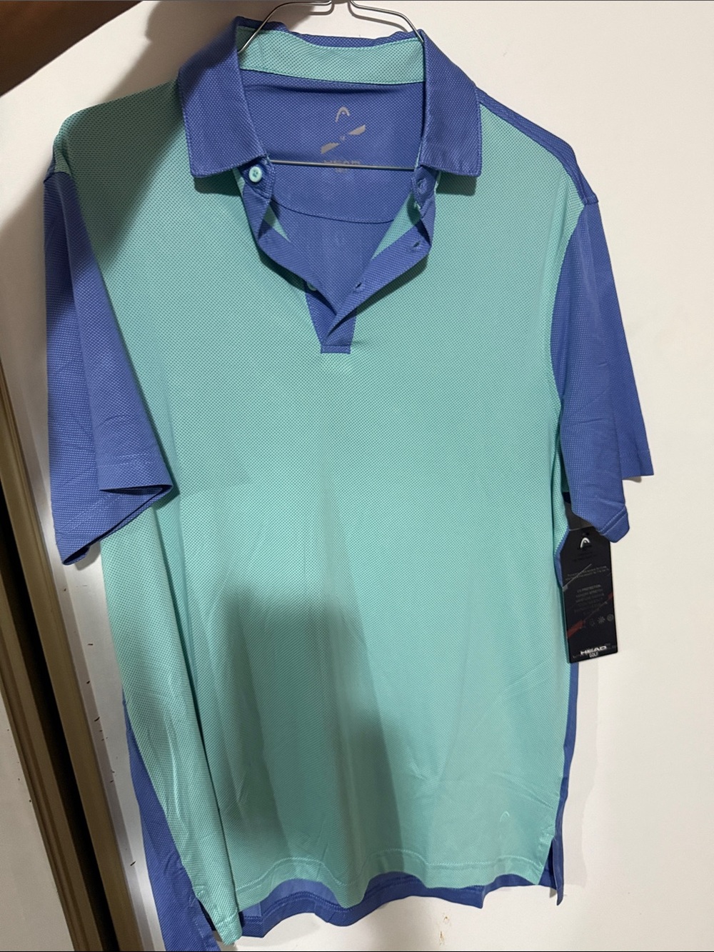 Head Golf M Performance Polo Shirt in Aqua and Periwinkle